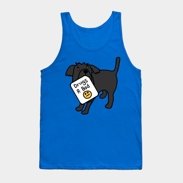 Cute Dog with Anti Drugs Message Tank Top by ellenhenryart